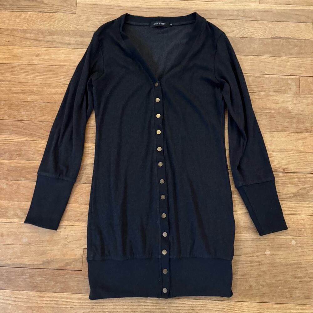 Merokeety gray cardigan tunic sweater shirt top size small S
 b16